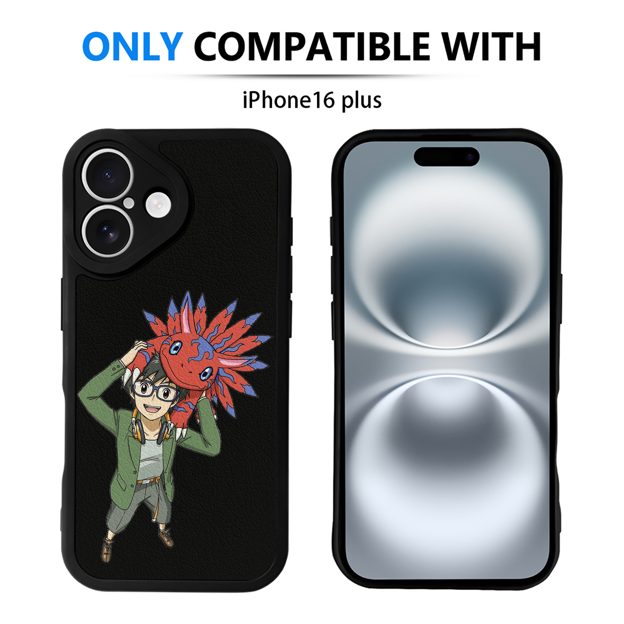 （画像用） Digimon デジタルモンスター/デジモン 【iPhone 16シリーズ対応】シリコンスマホケース（レザー調） 材質：シリコン